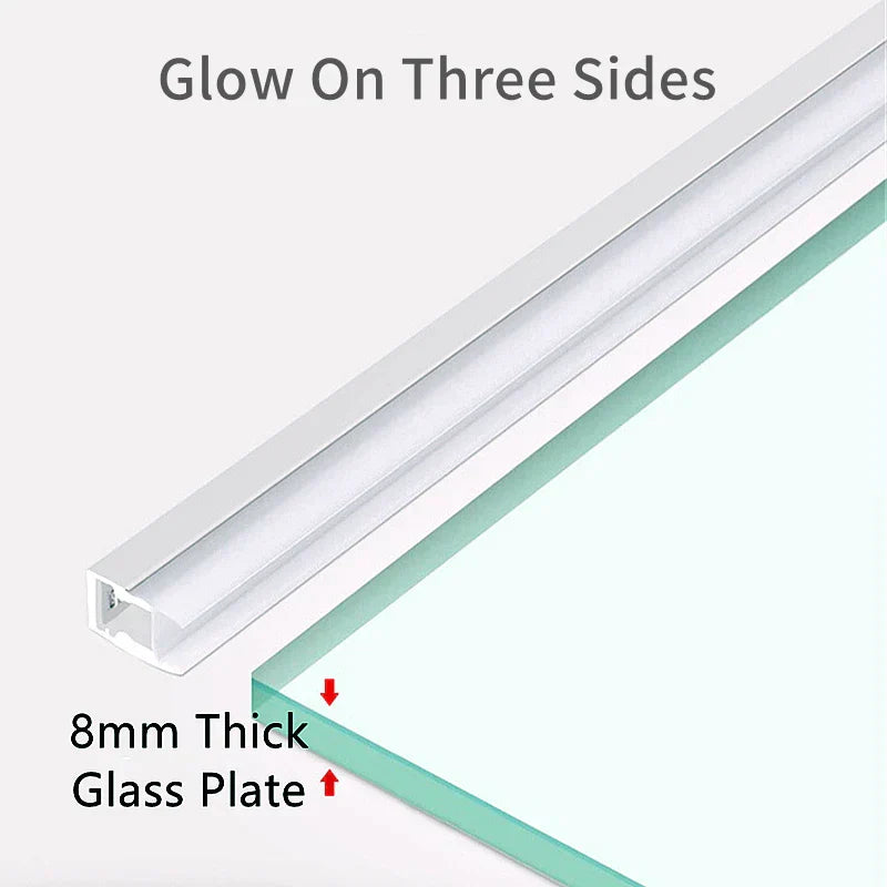 DecorBites™ LED Cabinet Bar Lamp for 8mm Glass Panel Bookshelf Strip Light