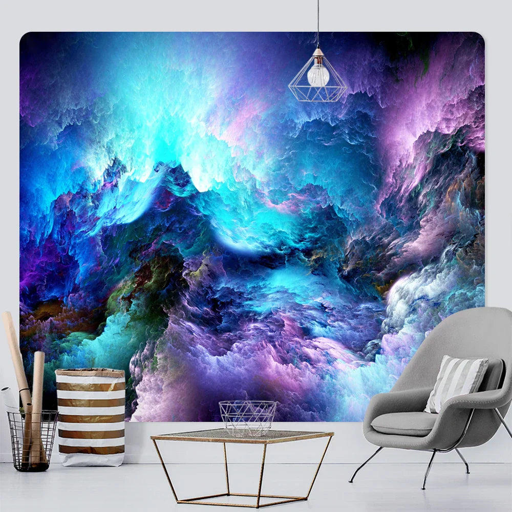 DecorBites™ Cloud Home Tapestry: Boho Yoga Mat & Hippie Wall Decor, Large Size