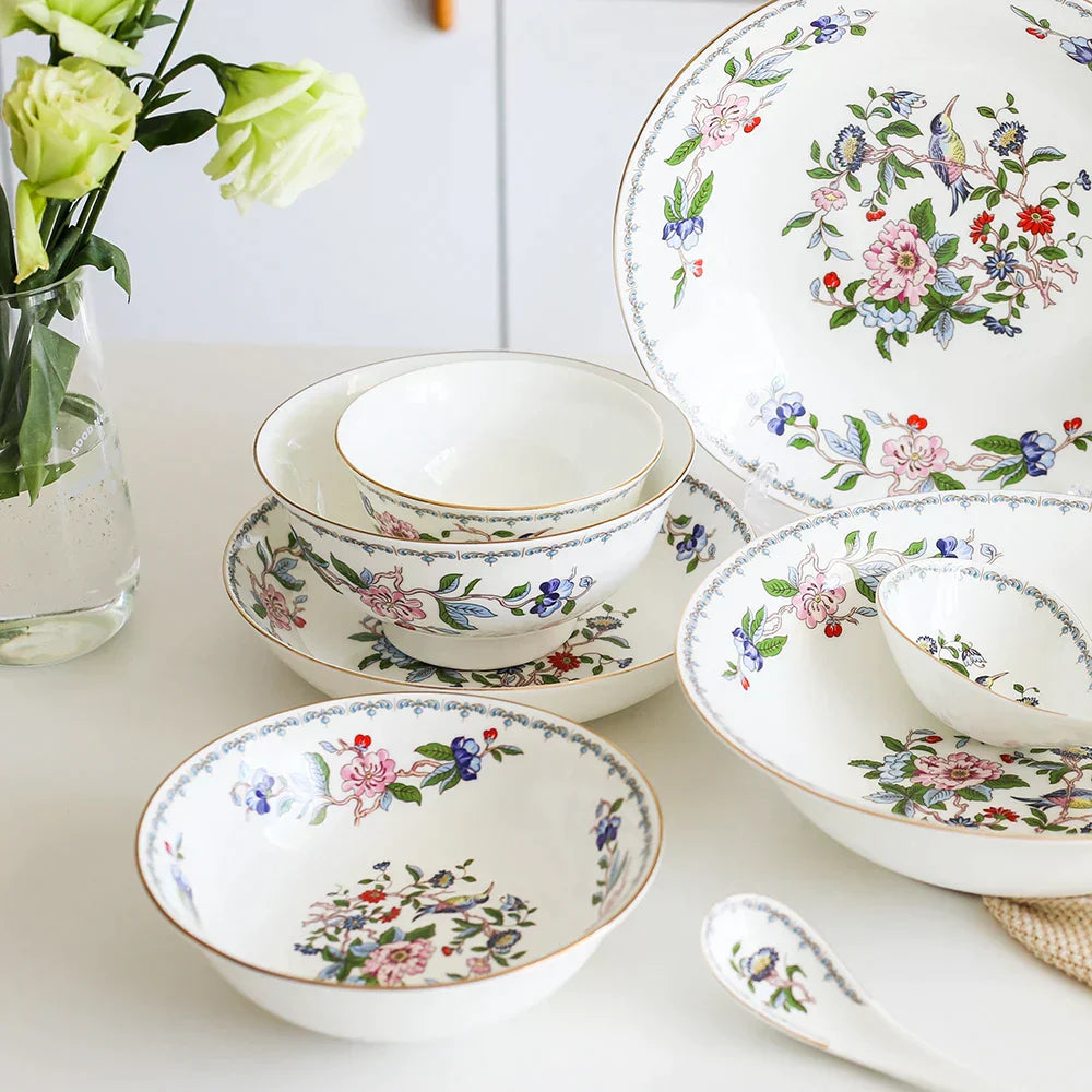 DecorBites™ Coffee & Tea Set: Cup, Saucer, Pot, Milk, Sugar, Plate, Tray, Teaware