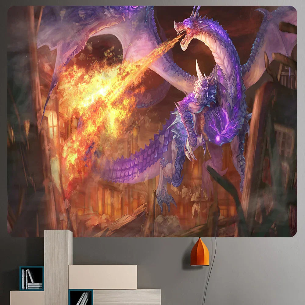 DecorBites™ Dragon Psychedelic Art Tapestry for Home Decoration and Sofa Blanket