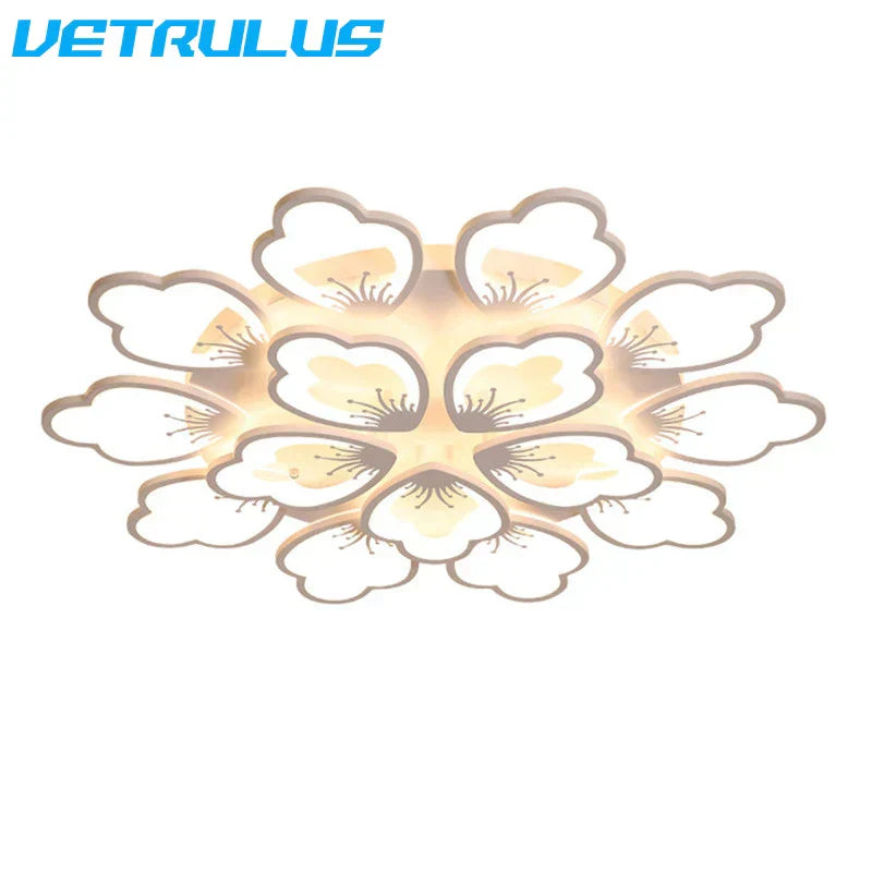 DecorBites™ Lotus Design LED Acrylic Chandelier Ceiling Lamp for Modern Living, Dining, and Study Rooms