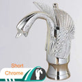 DecorBites™ Golden Swan Bathroom Mixer Faucet - Deck Mount Basin Tap with One Handle