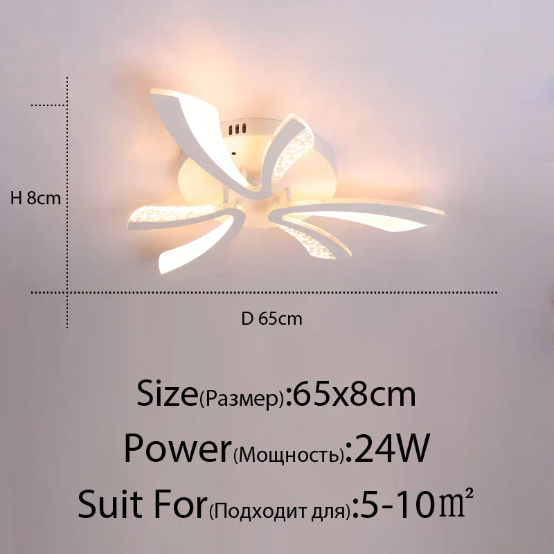 DecorBites™ LED Ceiling Chandelier Lights for Living Room Bedroom Dining Study White Black