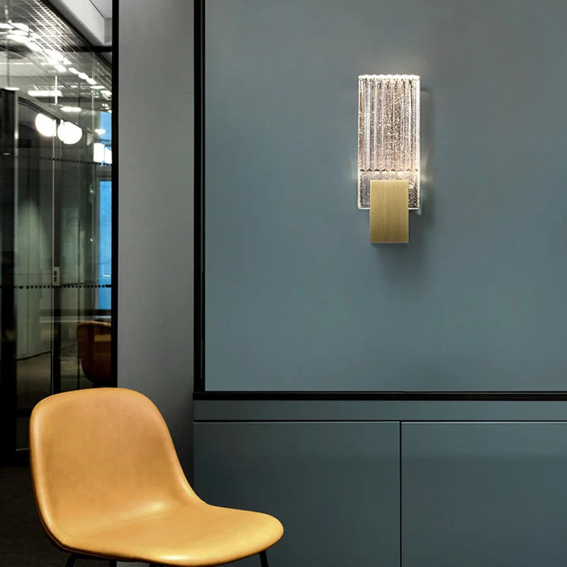 DecorBites™ Crystal Wall Light: Modern Minimalist American Art Bedside Study Designer Wall Lamp