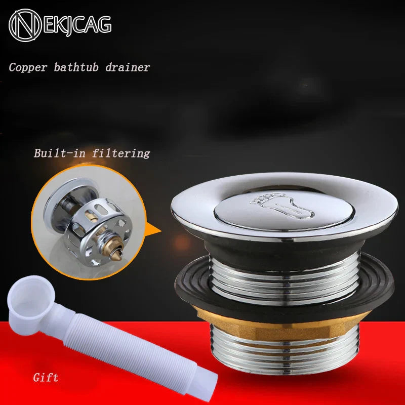 DecorBites™ Copper Tub Tub Pop-Up Core Foot Drainer Valve Drain Pipe Fittings