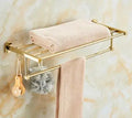 DecorBites™ Gold Brass Bath Hardware Set: Towel Rack, Paper Holder, Toilet Brush Holder, Towel Ranger, Hooks