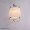 DecorBites™ Bamboo Linen Pendant Light Fixture for Restaurant and Clothing Store
