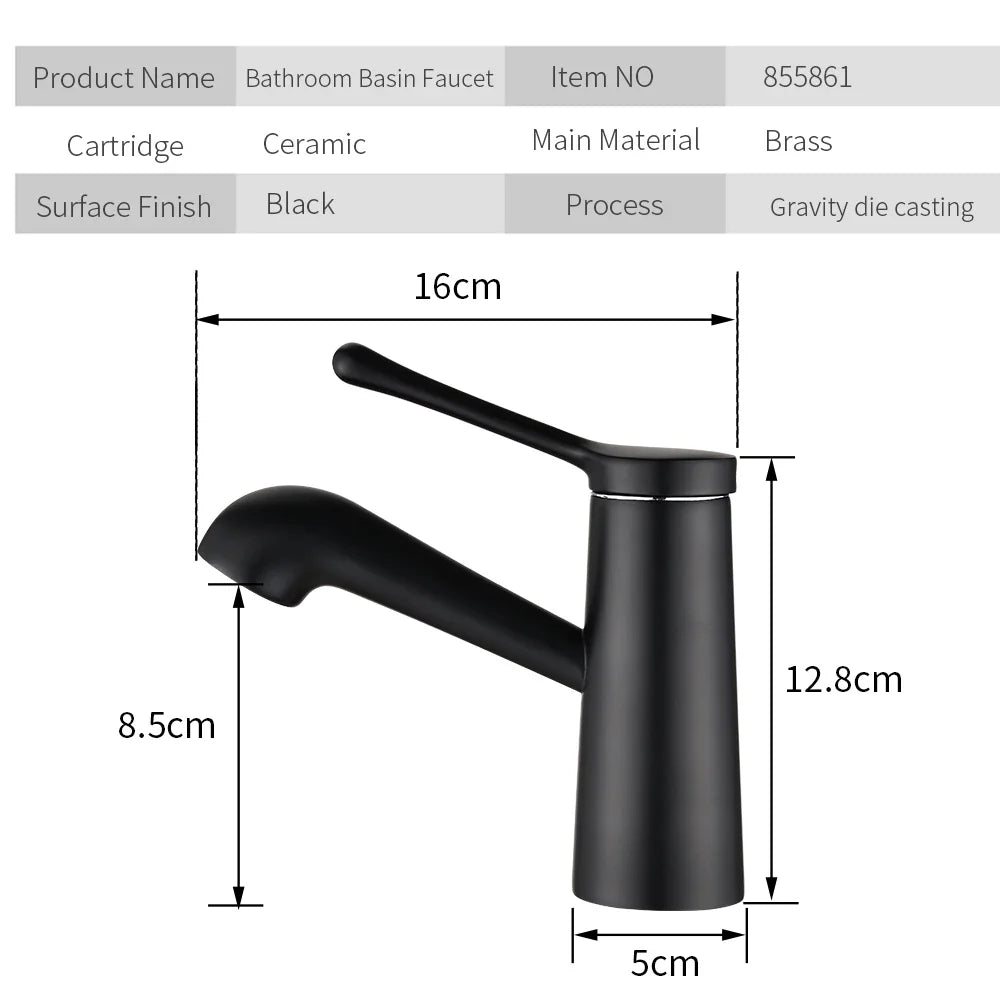 DecorBites™ Gold Waterfall Basin Faucet Mixer Tap Modern Single Hole Cold Hot Water