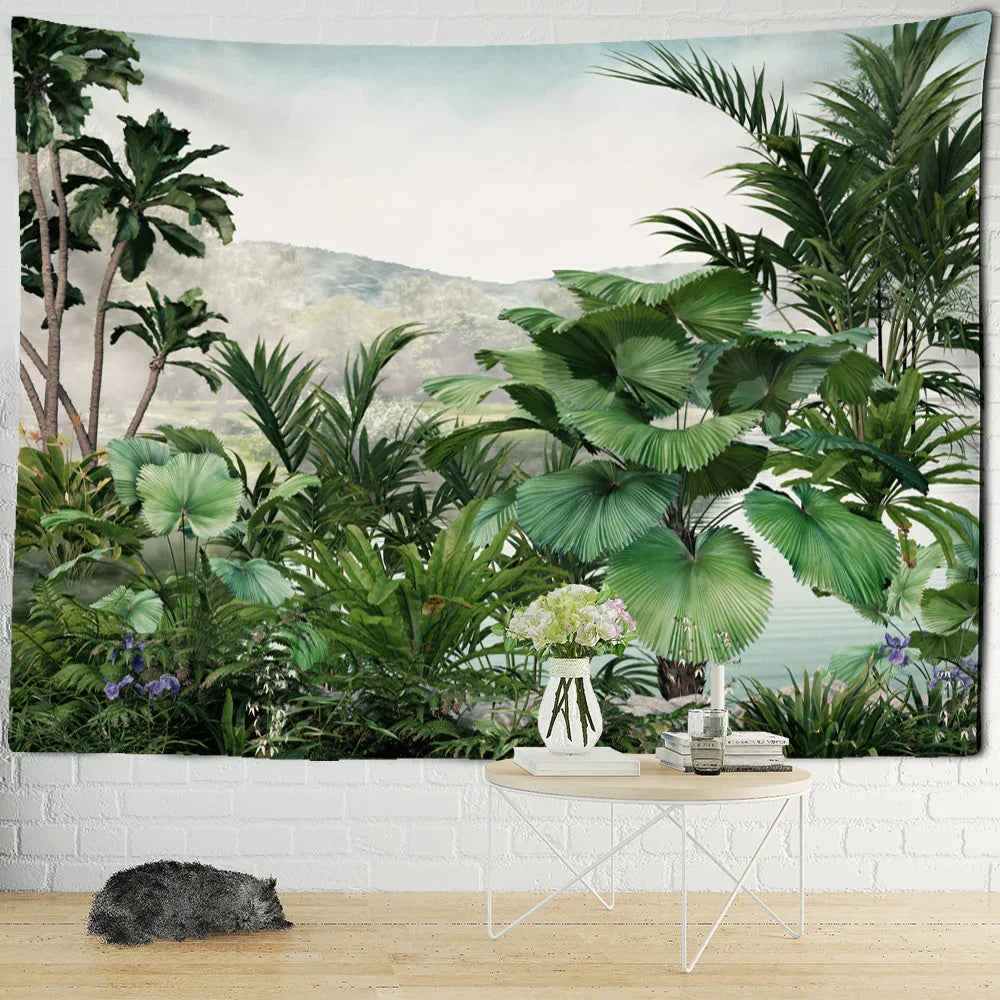 DecorBites™ Ethorn Palm Plant Tapestry Wall Hanging Psychedelic Home Decor