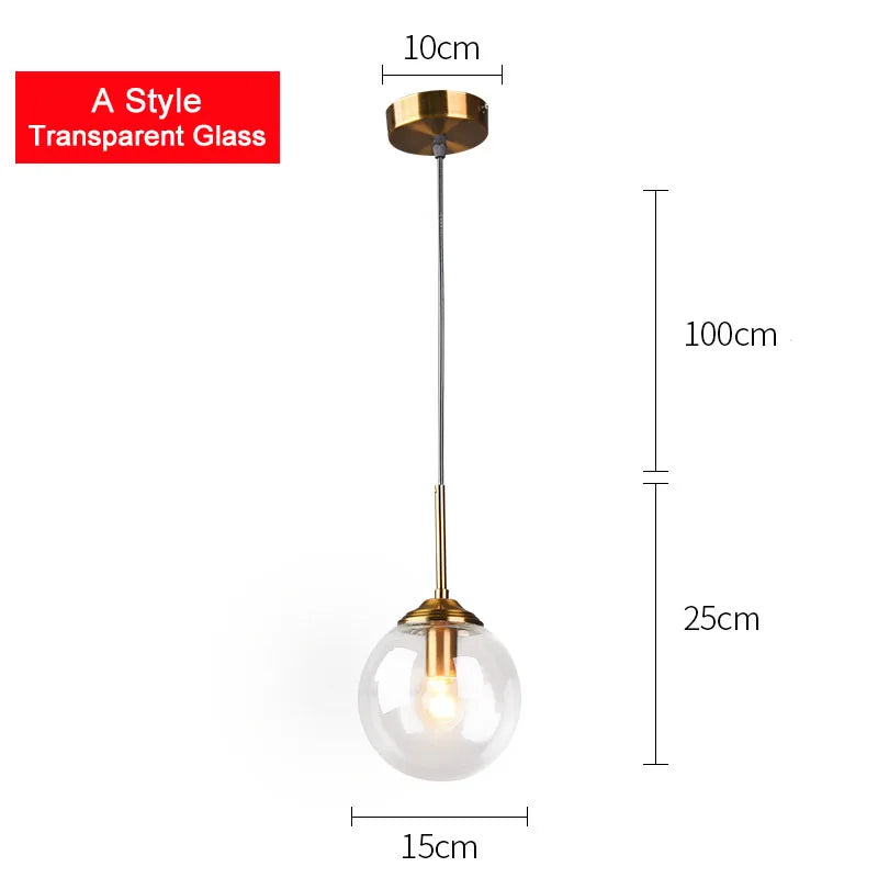 DecorBites™ Glass Ball Pendant Lamps: Modern Lighting for Bar, Restaurant, Bedroom