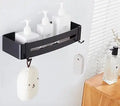 DecorBites™ Black Aluminum Wall Mounted Bathroom Corner Shelf for Bath and Kitchen Storage