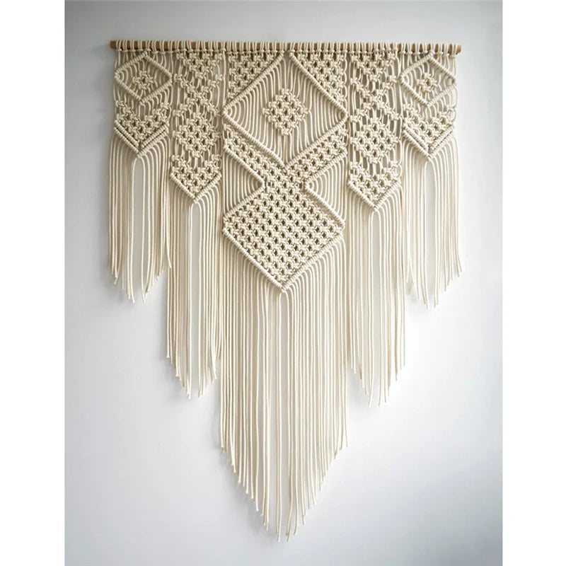 DecorBites™ Large Hand-Woven Macrame Tapestry with Tassels