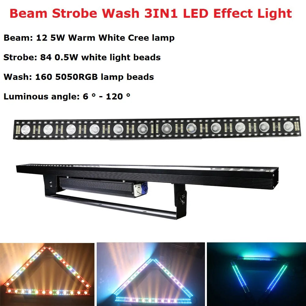 DecorBites™ 12X5W LED Wall Wash Bar Light: DMX Line Bar Dj Lighting Strobe Beam Effect