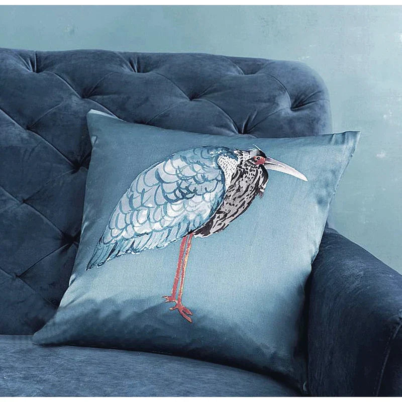 DecorBites™ Bird Of Paradise Silk Throw Pillow Cover for Home & Hotel Décor