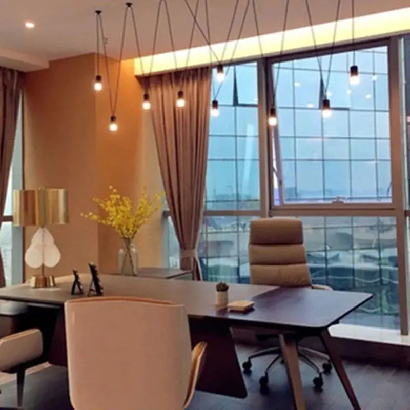 DecorBites™ Geometric Black Linear Pendant Lamp for Bedroom, Living Room, Bar, Hotel