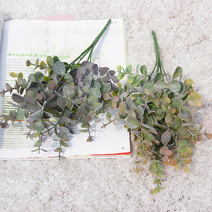 DecorBites™ Green Eucalyptus Branch: Faux Leaves for Home & Wedding Decor