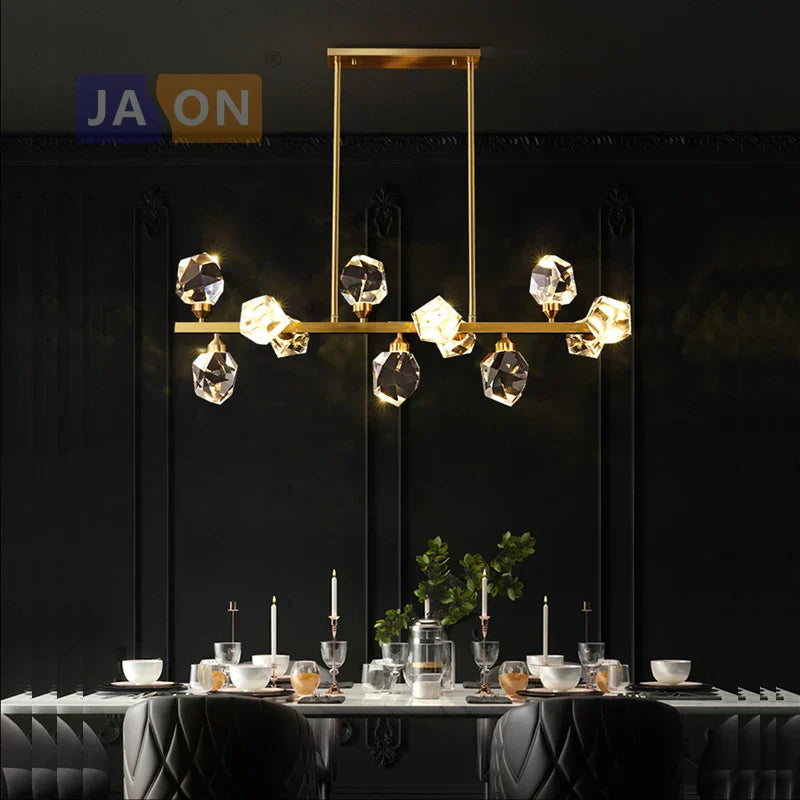 DecorBites™ Crystal Copper Chandelier Lighting for Dinning Room