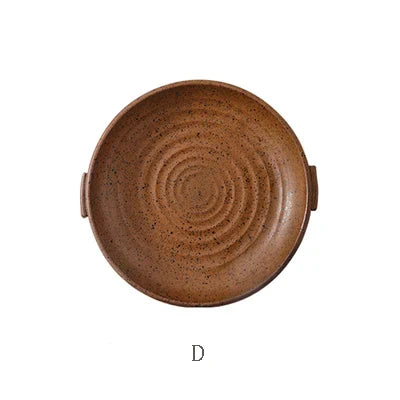 DecorBites™ Japanese Style Ceramic Round Plate - Restaurant Quality Dinnerware
