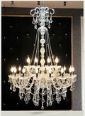 DecorBites™ Large Stair Crystal Chandelier 15 Arms Gold/Silver K9 Crystal Luxury Light