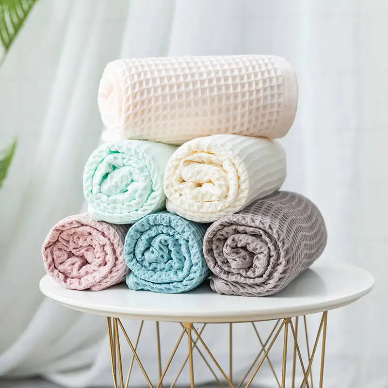 DecorBites™ Cotton Waffle Bath Towel - 70*140, Unisex