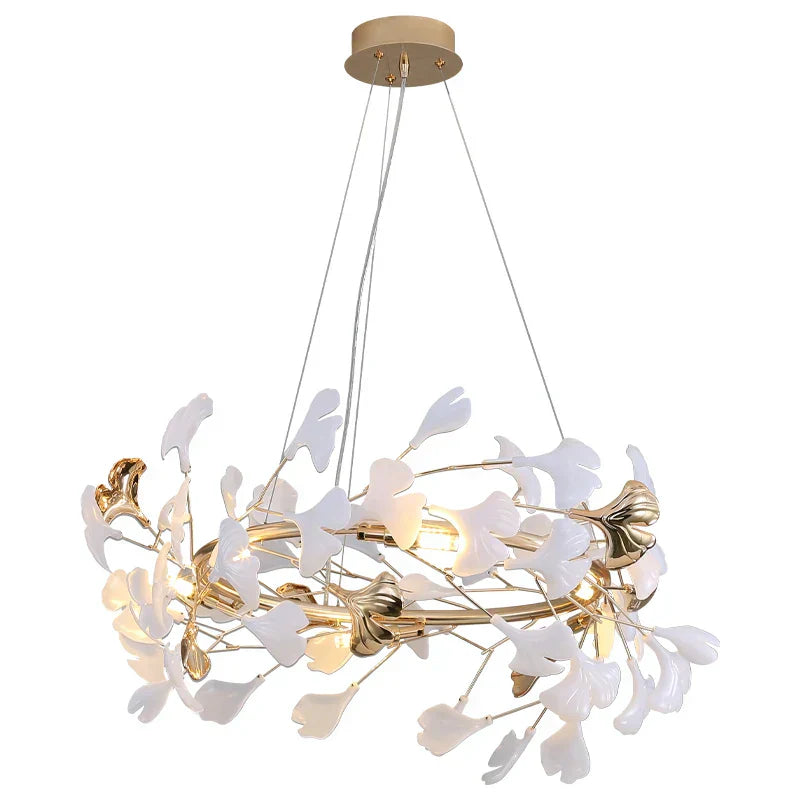 DecorBites™ Ginkgo Ceramic Chandelier: Luxury Pendant Lights for Dining & Living Room
