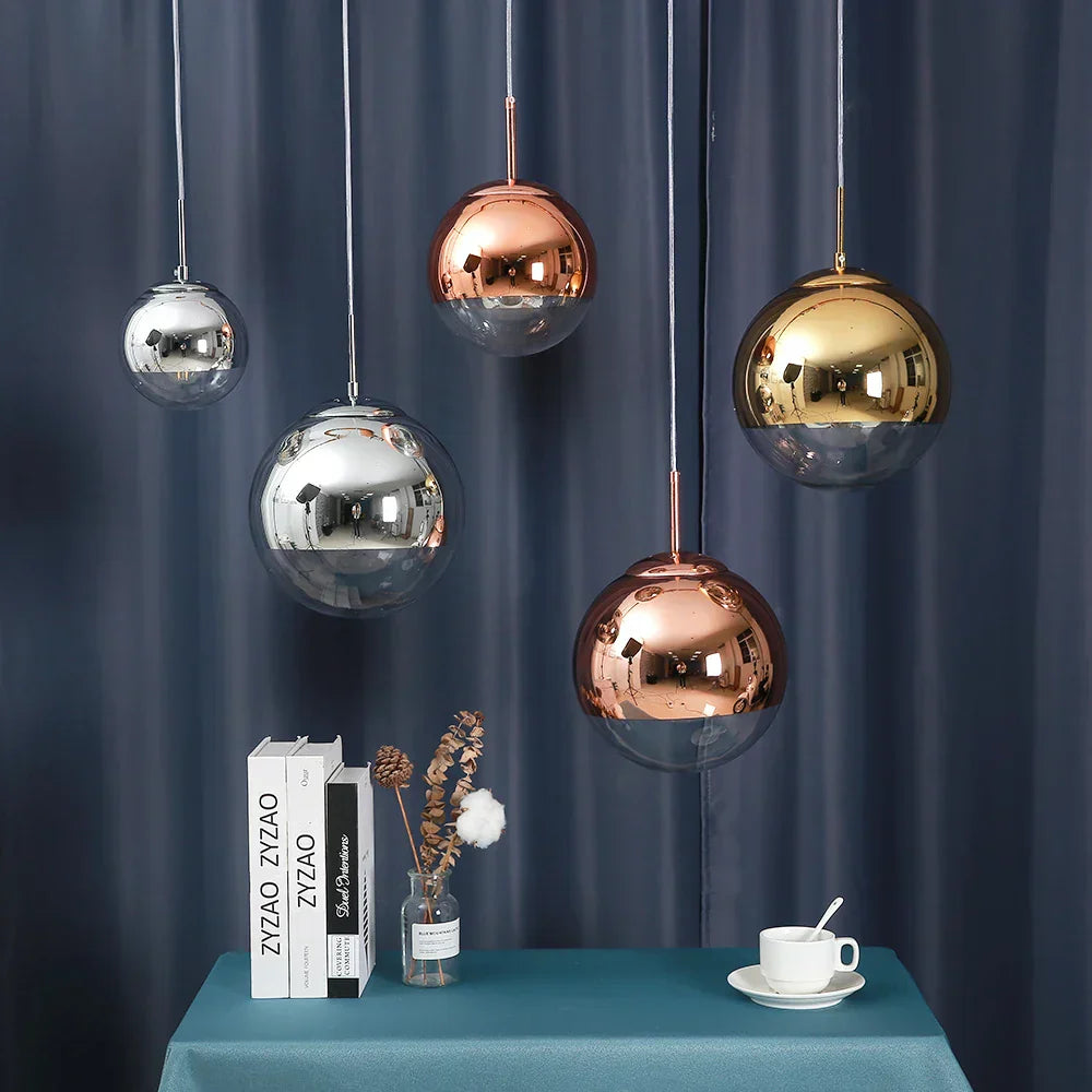 DecorBites™ Glass Ball Electroplate LED Pendant Light for Kitchen Living Room Bedroom