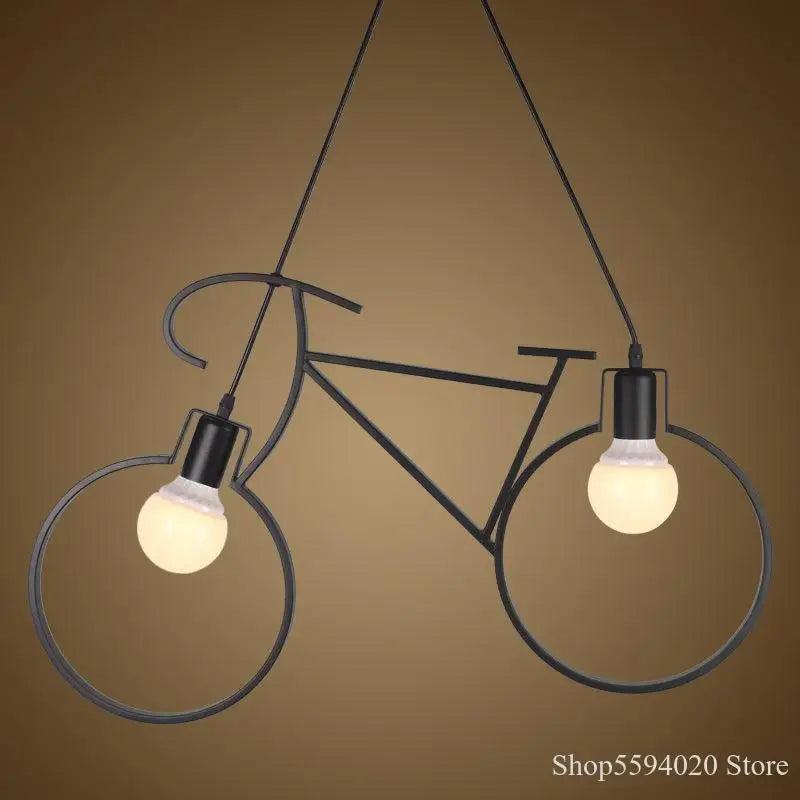 DecorBites™ Iron Bike Chandelier Pendant Lamp for Restaurant, Bar & Home Lighting