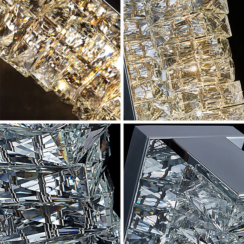DecorBites™ Gold Chrome Crystal Wall Sconce LED Lamp for Living Room Bedroom TV Background Lighting