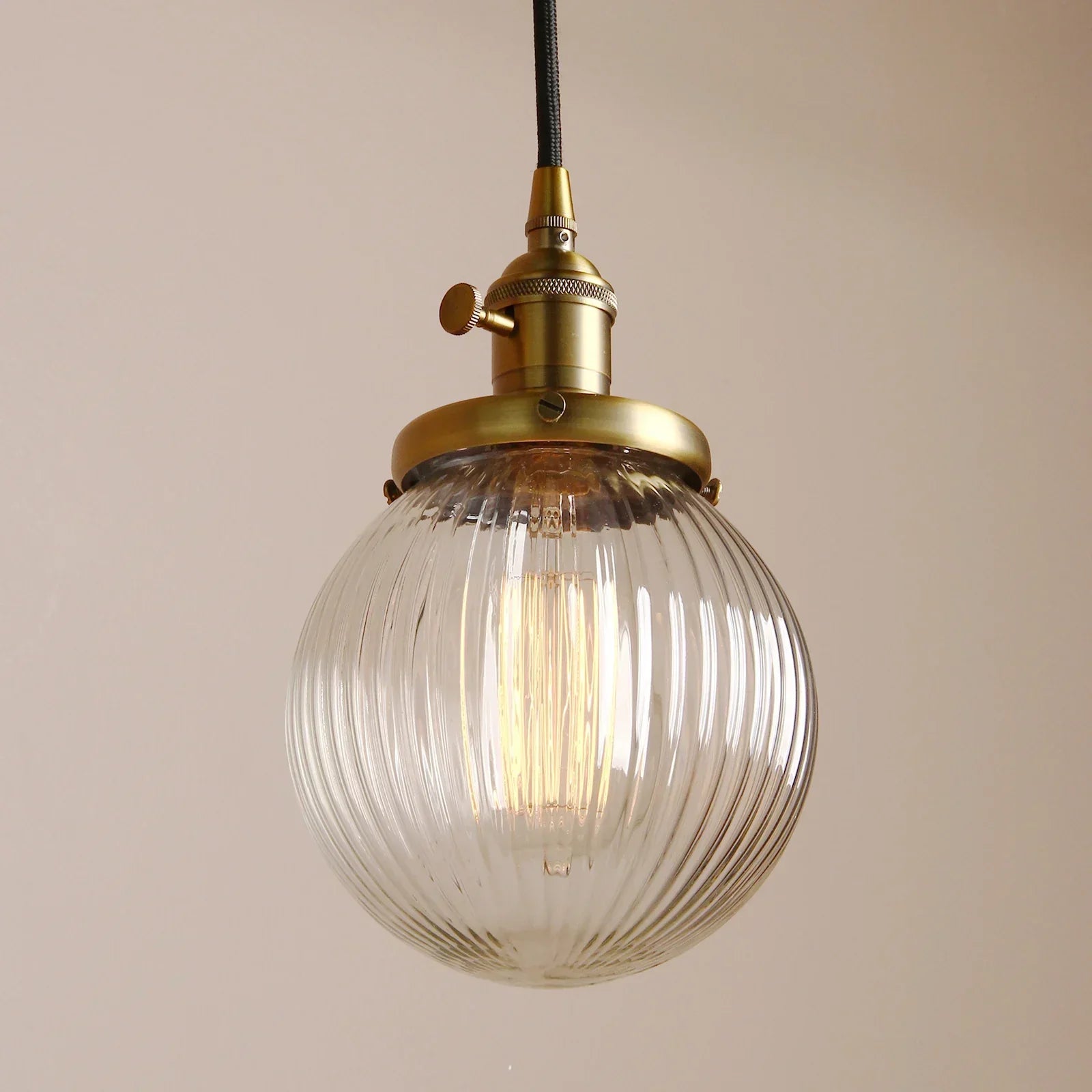 DecorBites™ Clear Glass Globe Pendant Lights E27 Hanglamp for Living Room Loft