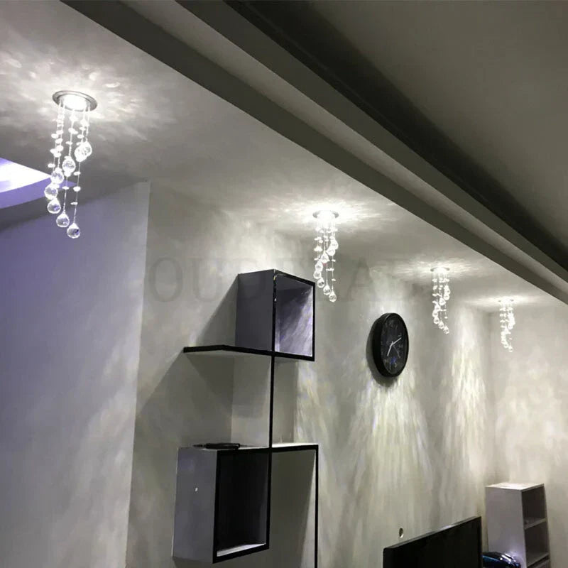 DecorBites™ Crystal LED Downlight for Home Decor, Living Room, Dining, Corridor - Mini Ceiling Lamp