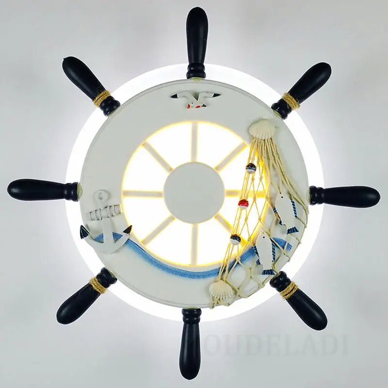 DecorBites™ Kids LED Ship Rudder Wall Light - Mediterranean Decor Ocean Theme