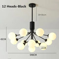 DecorBites™ Gold Glass Ball Chandelier: Luxury LED Lighting for Dining Room, Kitchen, Cafe