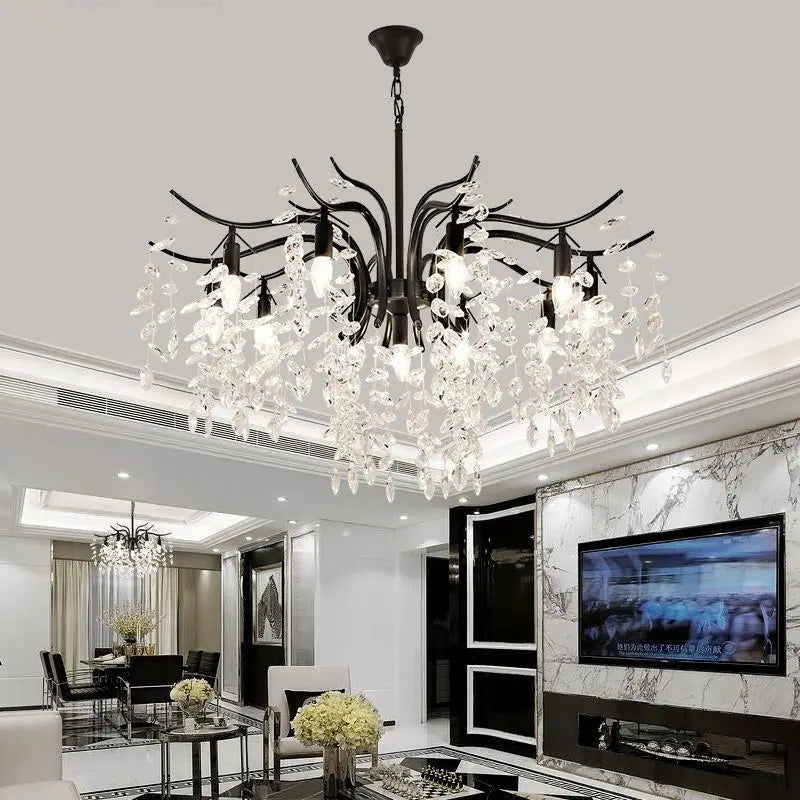 DecorBites™ Crystal LED Chandelier: Luxury Indoor Lighting for Home, Kitchen, Living Room