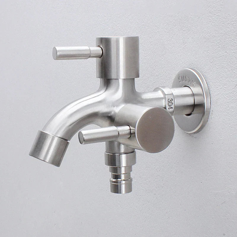 DecorBites™ Dual-Outlet Stainless Steel Faucet for Outdoor Garden Sink and Washing Machine