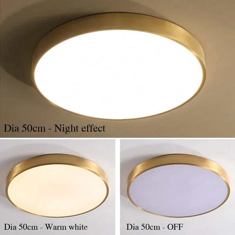DecorBites™ Copper Thin LED Round Ceiling Light for Bedroom, Living Room, and Dining Room