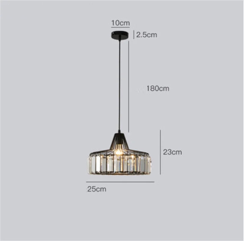 DecorBites™ K9 Crystal Pendant Chandelier Modern Living Room Ceiling Lamp LED Hall Decor