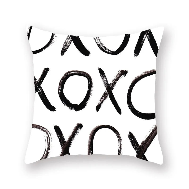 DecorBites™ Black Geometric Cushion Cover | Decorative Sofa Pillow Cases | Living room Throw Home Decor