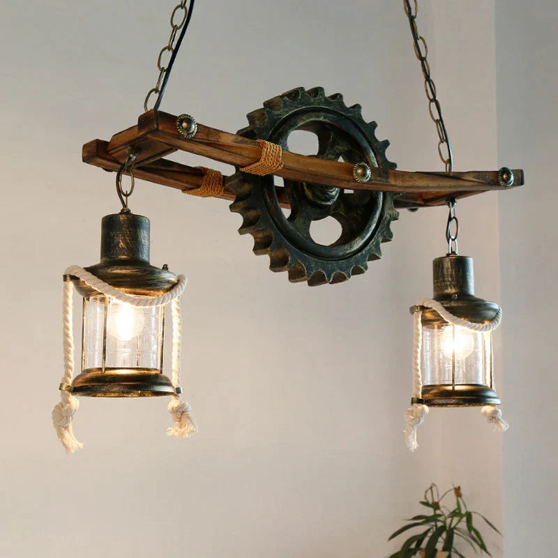 DecorBites™ Gear Industrial Chandelier Pendant Lamp for Cafe Bar Restaurant