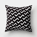 DecorBites™ Geometric Star Print Pillow Cover for Home Decor - Black & White Square Texture