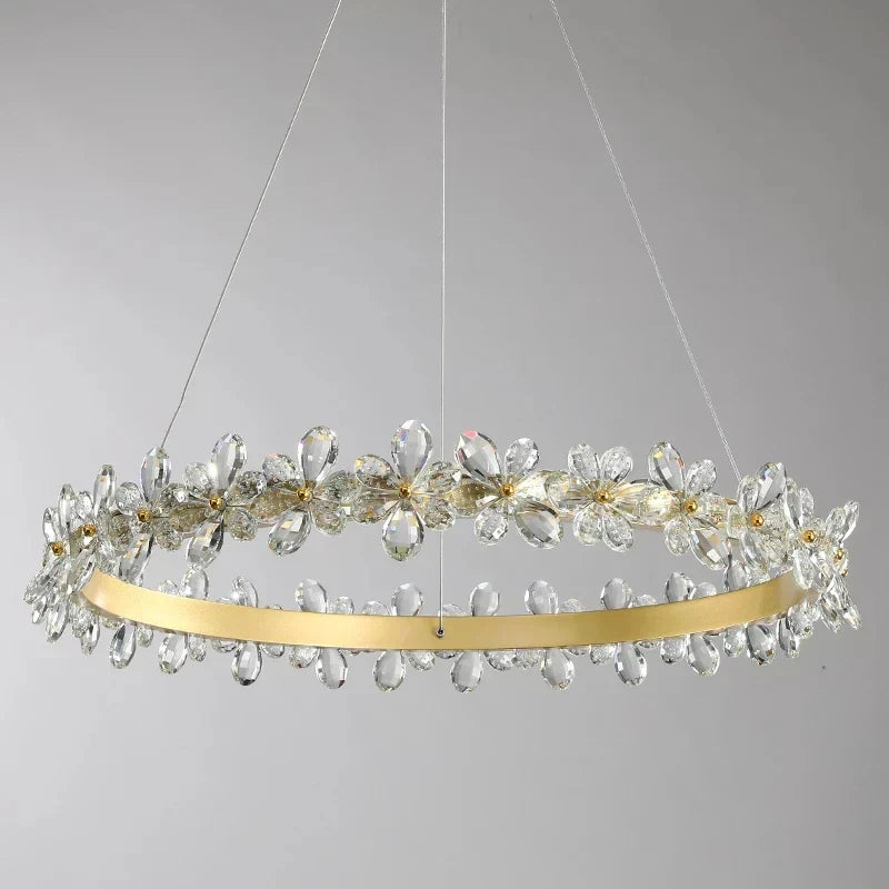 DecorBites™ Crystal LED Chandelier: Luxury Lighting for Living, Dining, Kitchen - Elegant Iron & Aluminum Design