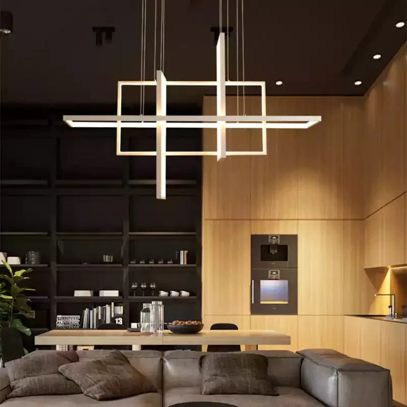 DecorBites™ Geometric Aluminum Pendant Light for Living Bedroom Restaurant Kitchen - Modern Art Luminaire