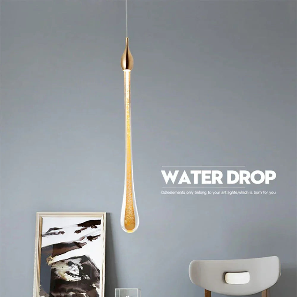 DecorBites™ Crystal Water Drop Chandeliers: Modern Luxury LED Lighting for Bedroom, Bar & Decor