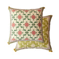 DecorBites™ Datura Flowers Print Wool Velvet Mandala Cushion Cover Luxe Pillow Case