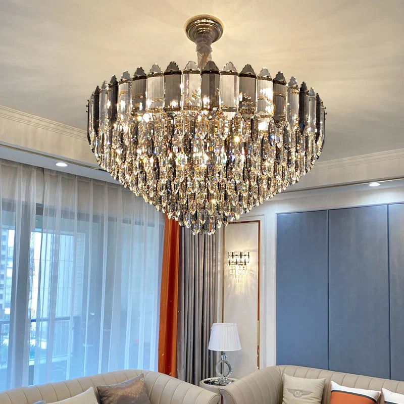 DecorBites™ Crystal Chandelier: Post Modern Luxury Living Room Light