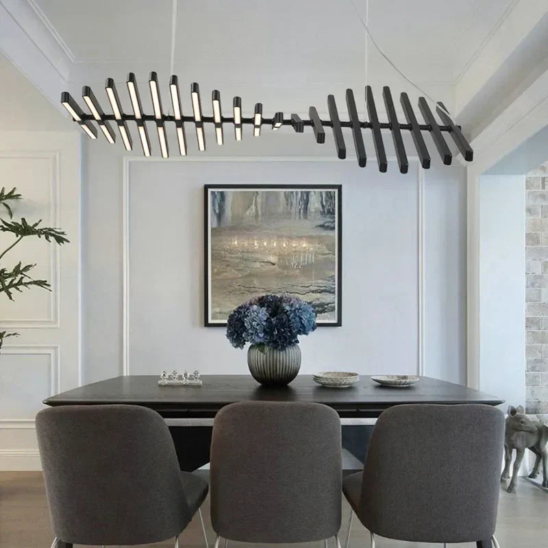 DecorBites™ LED Chandelier: Modern Nordic Loft Hanging Light for Living Room, Restaurant, Bar