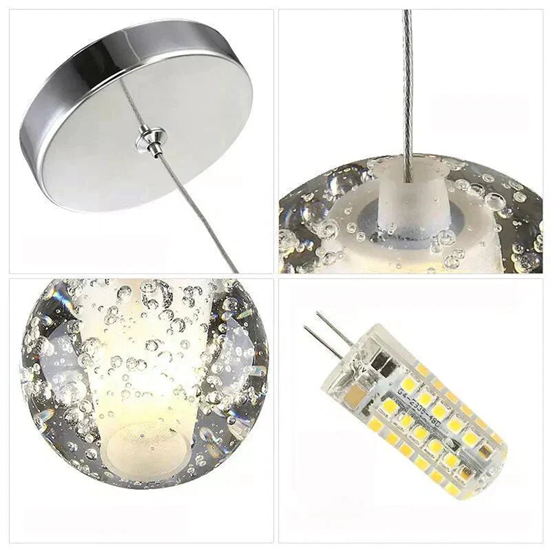 DecorBites™ Crystal LED Chandelier: Modern Luxury Pendant Lights for Staircase, Bedroom, and Living Room