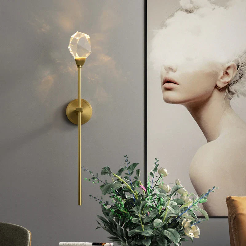 DecorBites™ Crystal Wall Lamp: Modern Light Luxury LED Fixture for Bedroom, Living Room & TV Background