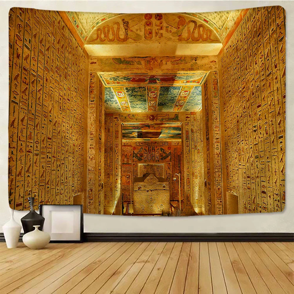 DecorBites™ Egyptian Pharaoh Mural Tapestry: Hippie Style Wall Hanging Home Decor