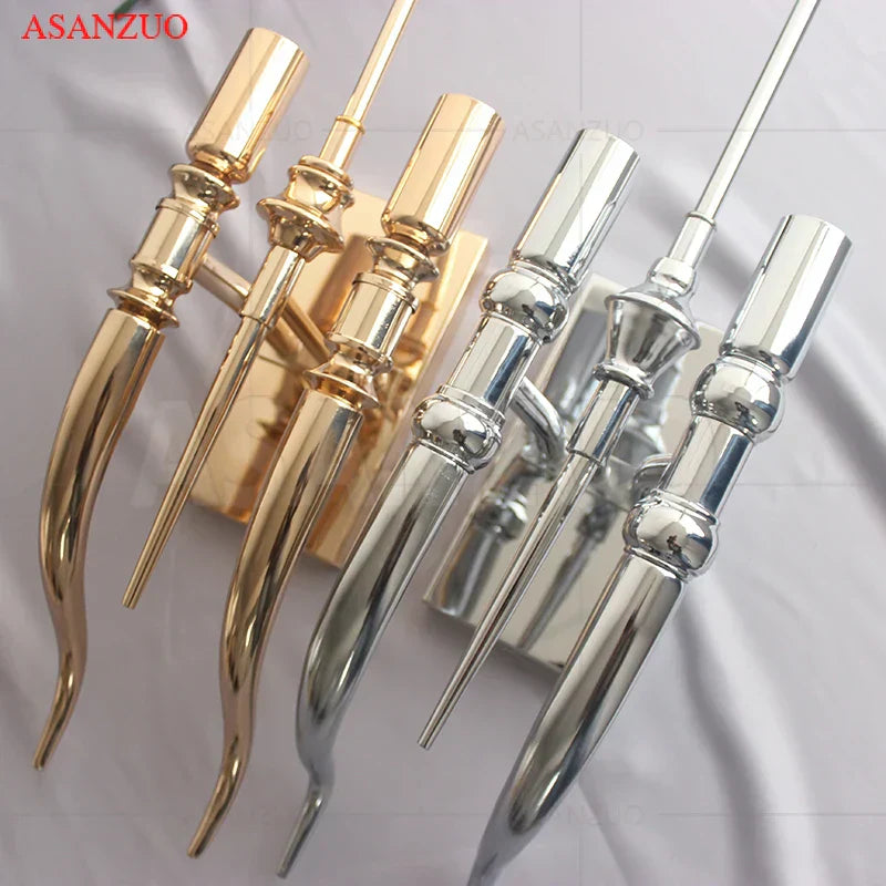 DecorBites™ Iron Claw Horn Wall Sconce with Cloth Lampshade for Bedroom and Living Room