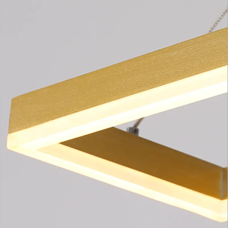 DecorBites™ Gold Aluminum LED Chandelier Acrylic Deco Design for Bedroom Kitchen Island